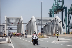 peloton cruisin through the Port of Antwerp Exterioo Cycling CupAntwerp Port Epic 2022 (BEL)One day race from Antwerp to Antwerp 181km ©rhodevanelsen
